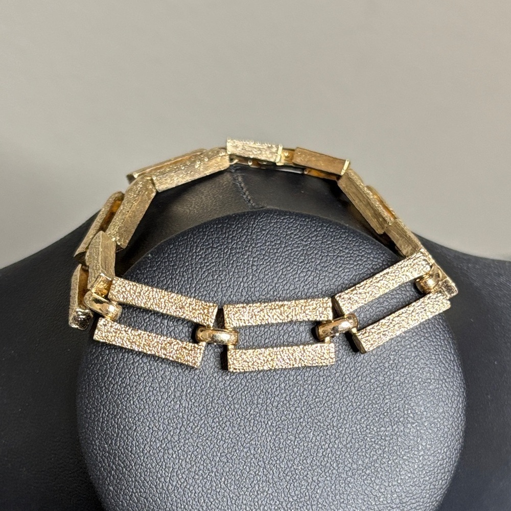 Vintage Square Link Sarah Coventry Gold Tone Bracelet